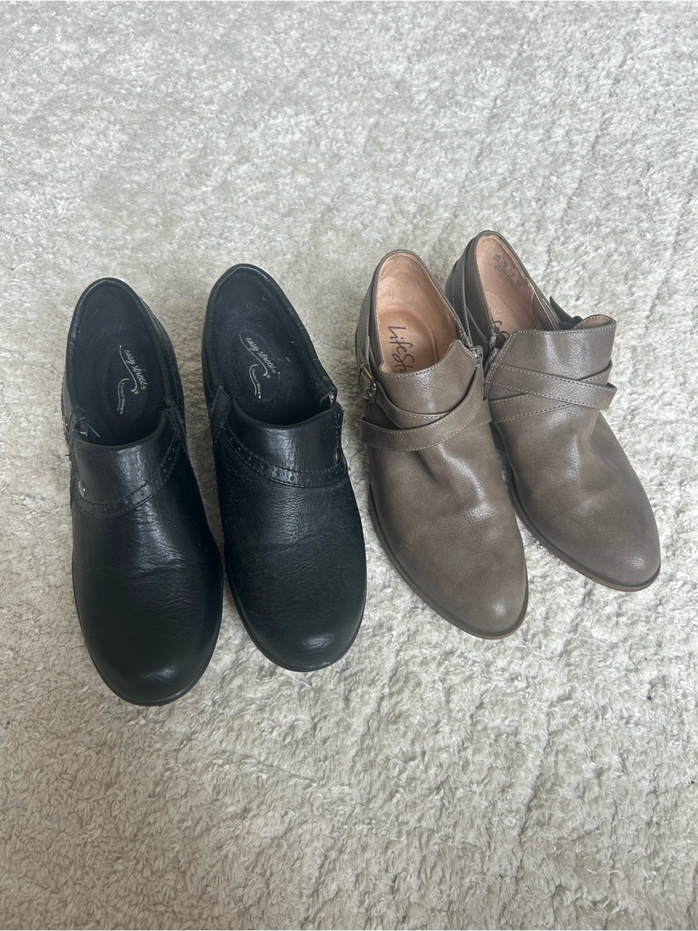 Set of 2 womens booties boots black and brown size 8